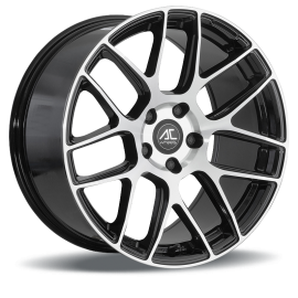 AC Wheels FF046 Dark Shiny Black/Face Polished C