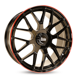 MAM Wheels GT1 Black Painted Lip Red