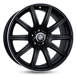 Keskin Wheels KT16 Matt Black Lip Red