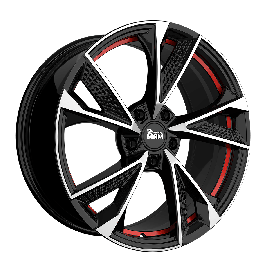MAM Wheels RS6 Black Front Polish Red Inside