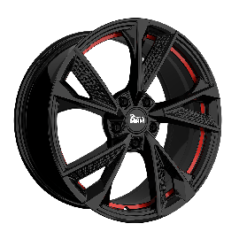 MAM Wheels RS6 Black Painted Red Inside