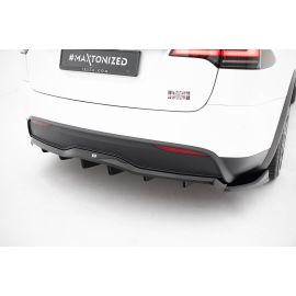 Hinten Splitter (mit einem vertikalem balken) V.2 Tesla Model X Mk1 Facelift