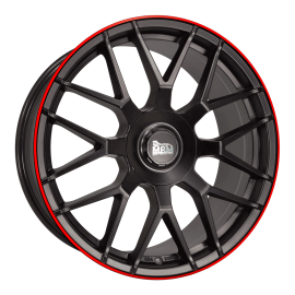 MAM Wheels GT1 Matt Black Lip Red