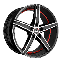 MAM Wheels OX-18 Black Front Polish Red Inside